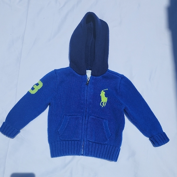 Polo by Ralph Lauren Blue and Green Zip-Up Hoodie - Picture 1 of 6